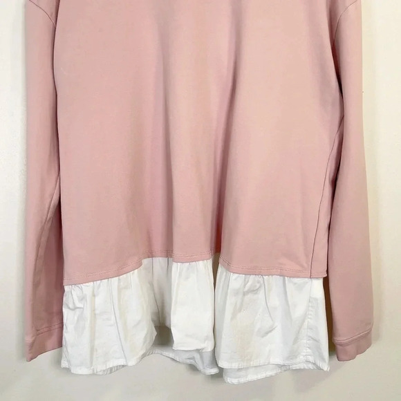 TWO BY VINCE CAMUTO | LAYERED DUSTY  ROSE PINK LONG SLEEVE TOP - Picture 6 of 13
